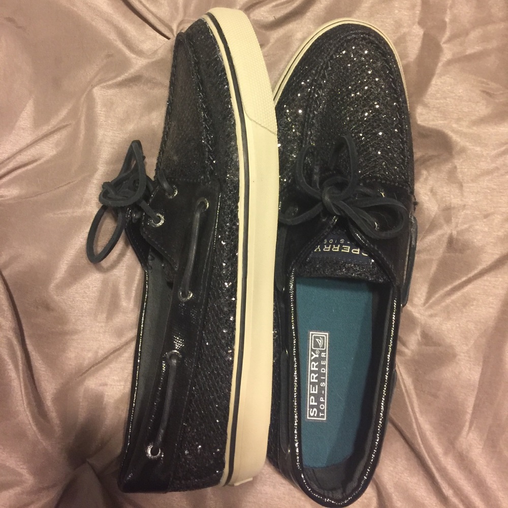 Black sequin Sperry